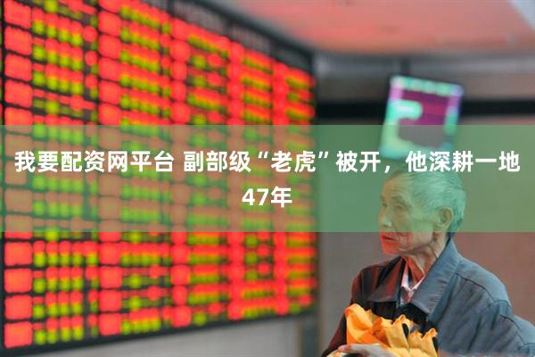 我要配资网平台 副部级“老虎”被开，他深耕一地47年